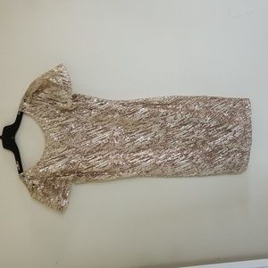 Marina Sequin Gold Dress